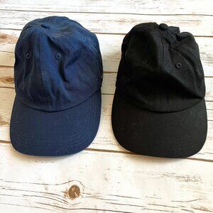 EUC Set of Grace Eleaye Black and Navy Satin Lined Baseball Hats